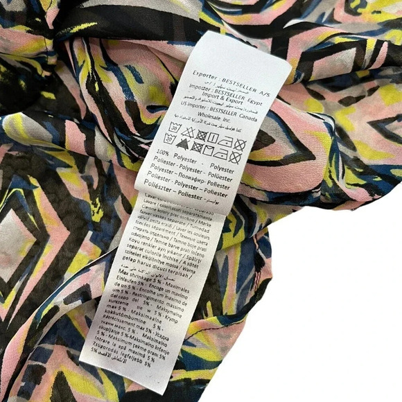 Junarose Abstract Sheer 3/4 Sleeve Tunic Blouse 16 - Picture 6 of 7